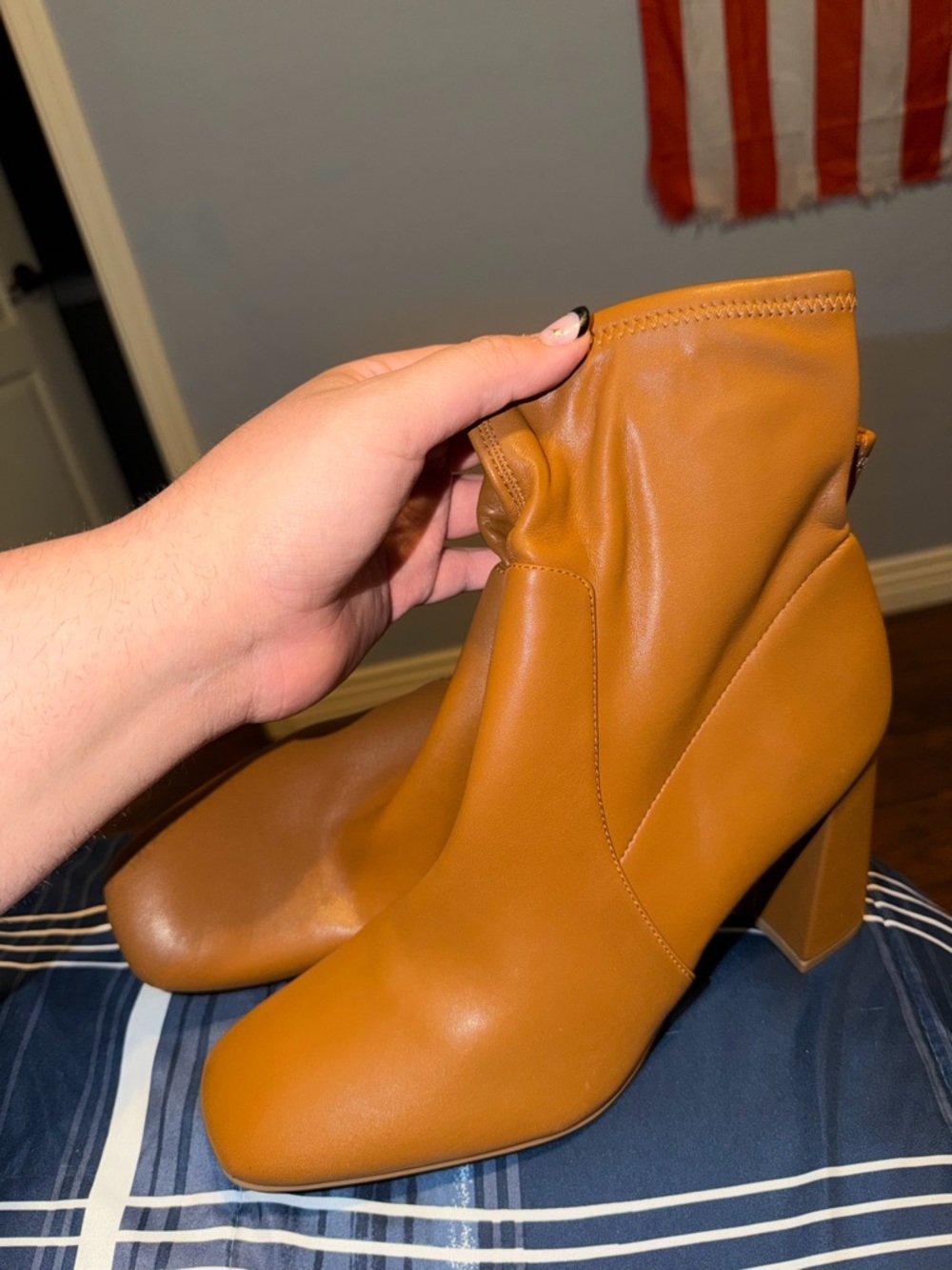 Women's Tan Block Heel Ankle Boots - Casual Chic